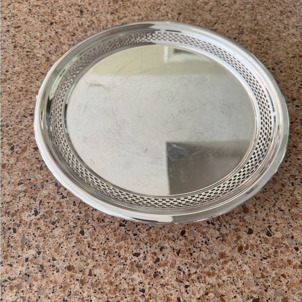 EPCA Bristol Silver Plate by Poole 10" Inch Round Serving Tray Platter - Picture 4 of 10